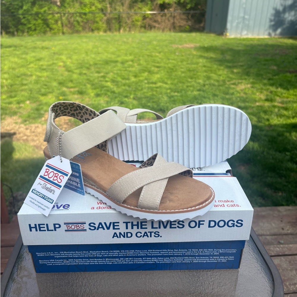 Beige BOBS Strappy Sandals
